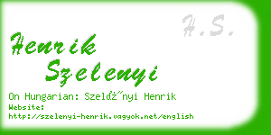 henrik szelenyi business card